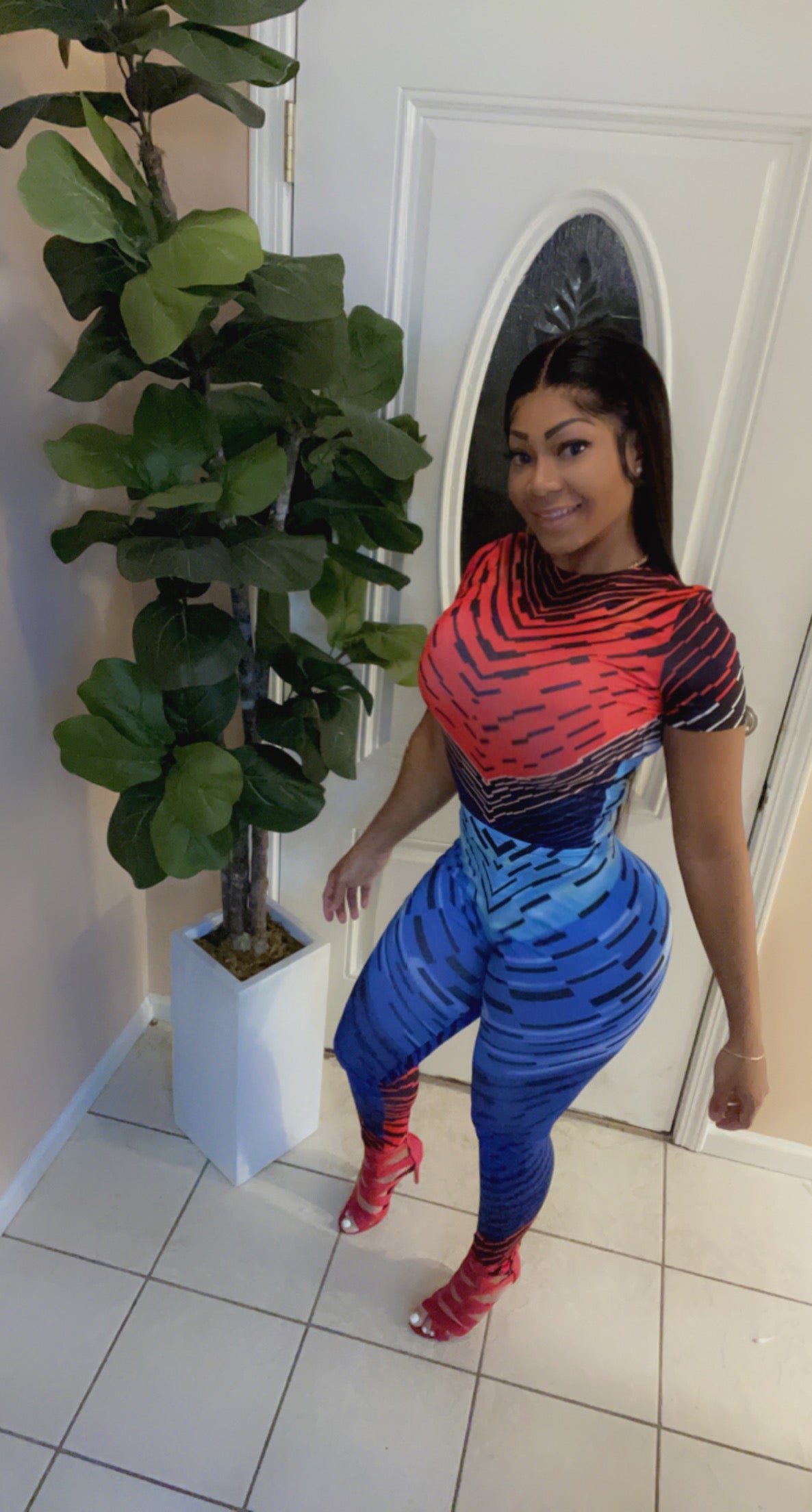 “CASUAL BODY SHAPED” Leggings Set -Blue