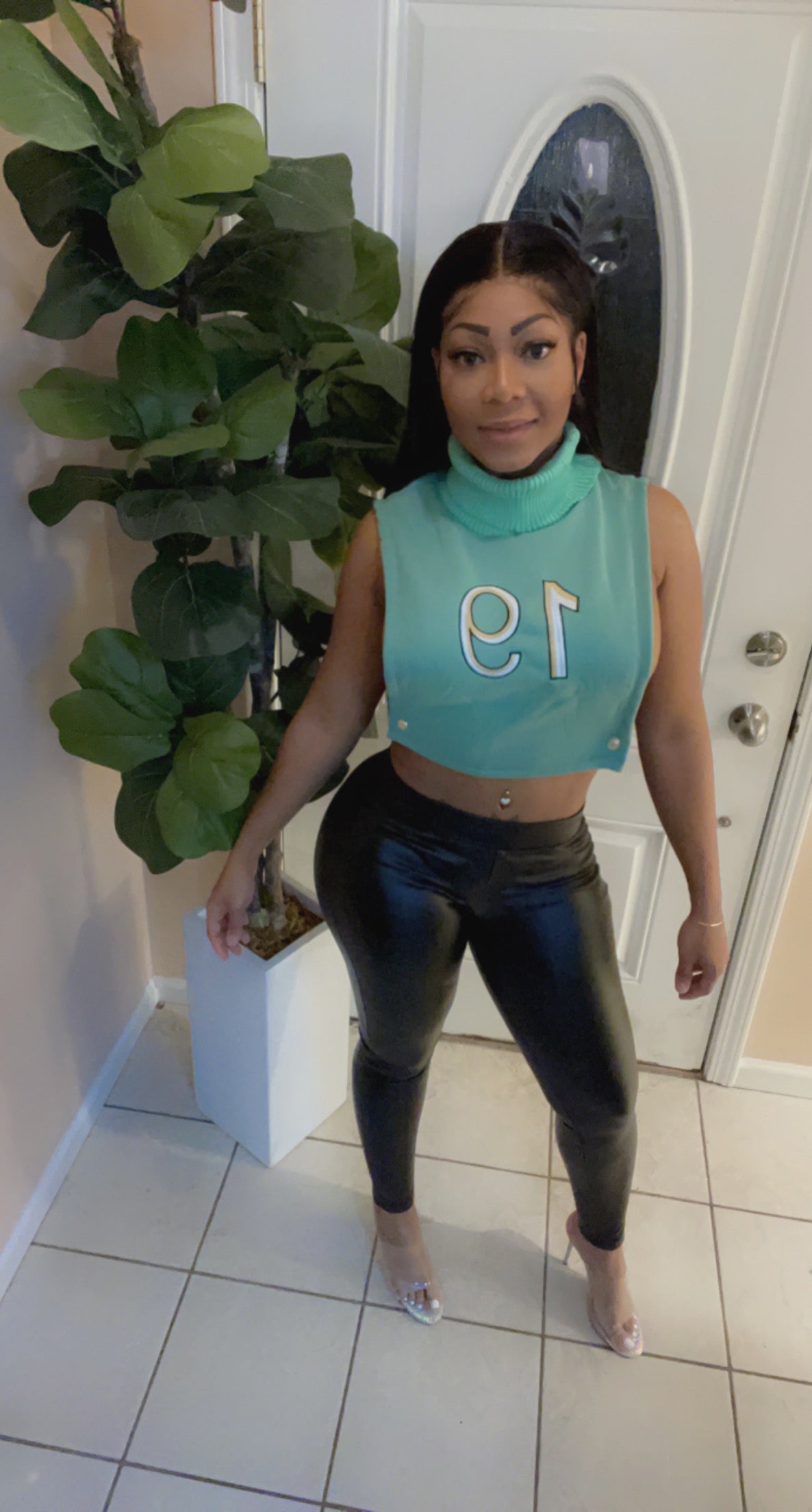 “TURTLENECK TUBE TOP” Green