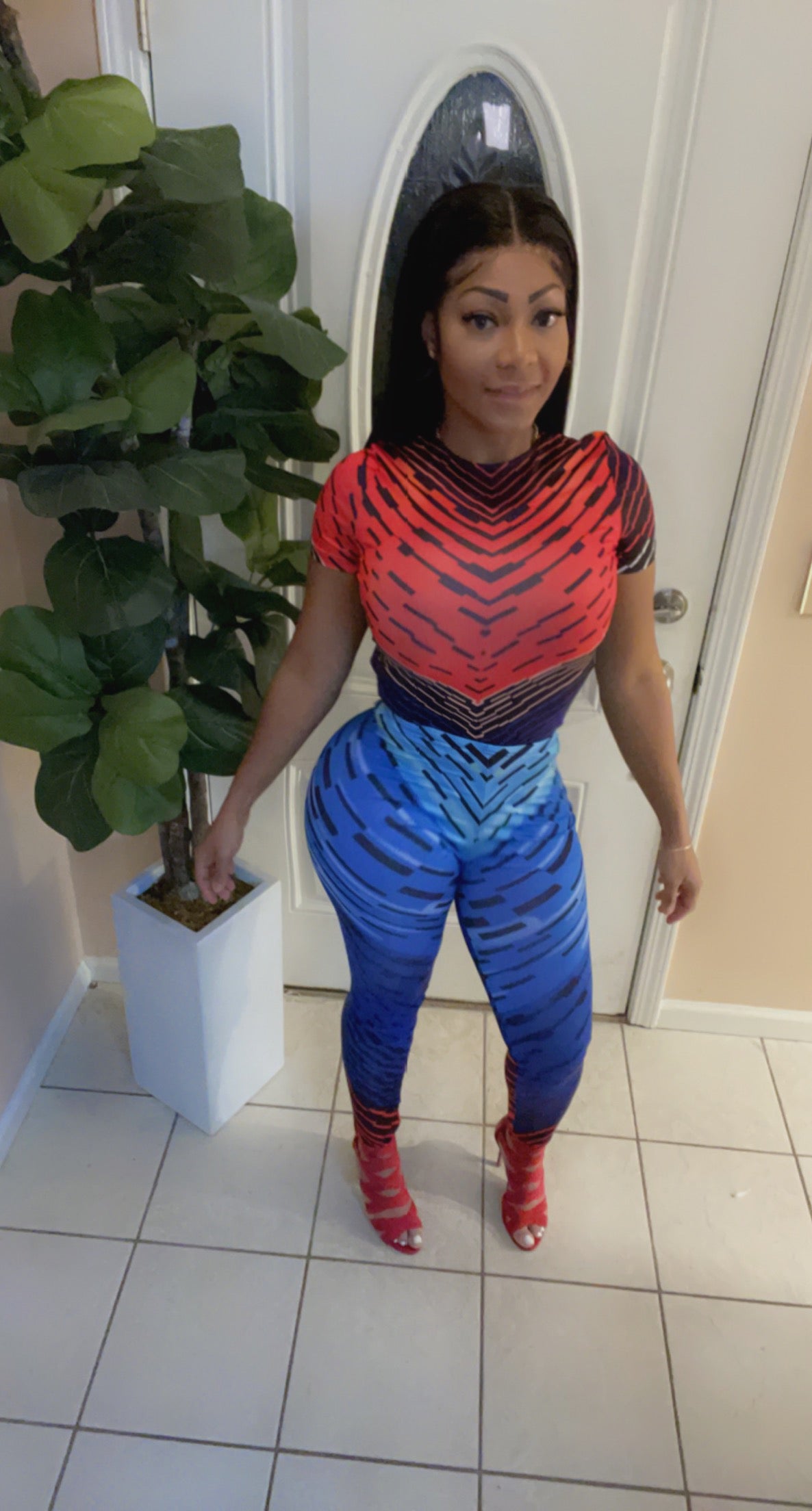 “CASUAL BODY SHAPED” Leggings Set -Blue