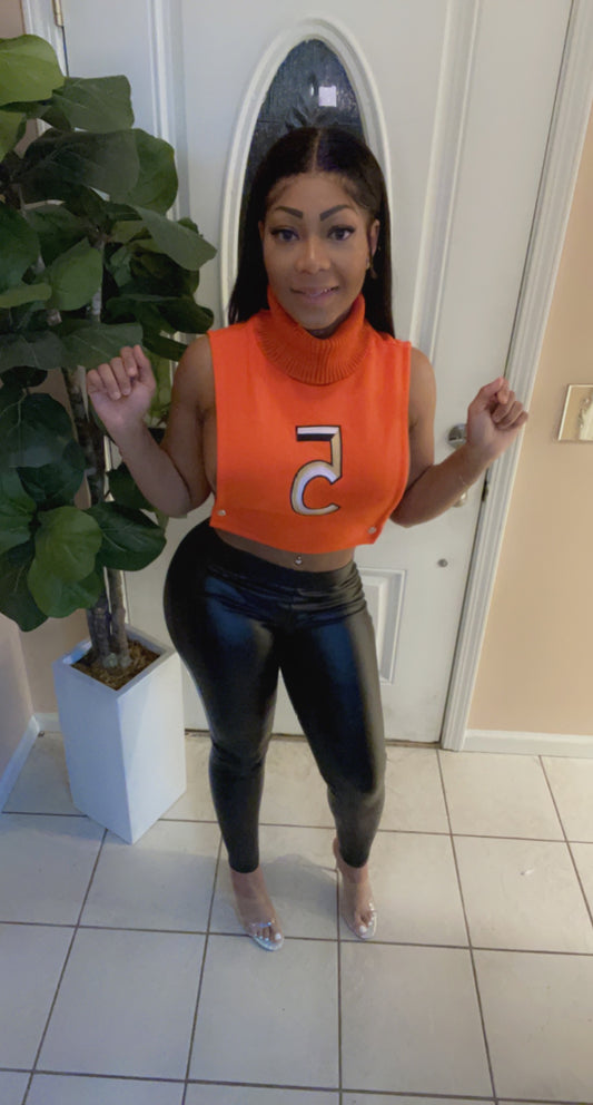 “TURTLENECK TUBE TOP” Orange